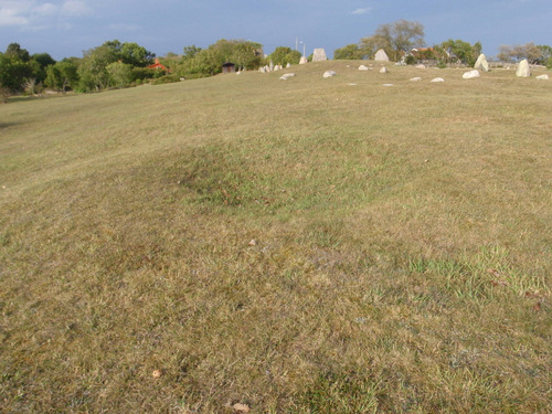 Viking burial mounds and depessions.